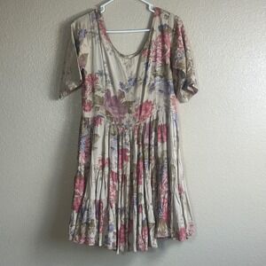 Marrika Nakk Vintage Floral Prairie Dress Cottagecore Boho Ruffle Midi NWOT